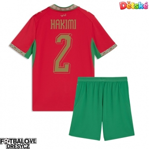 Maroko Achraf Hakimi #2 Dětské Domácí dres komplet MS 2026 Krátký Rukáv (+ trenýrky)